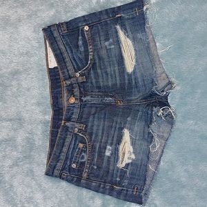 Rag & Bone distressed denim blue jean shorts sz 25
